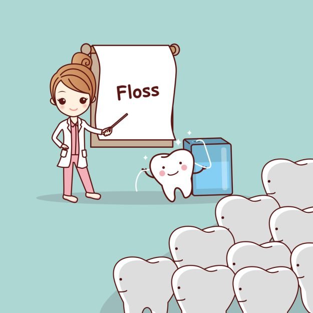 dentist teach teeth use floss