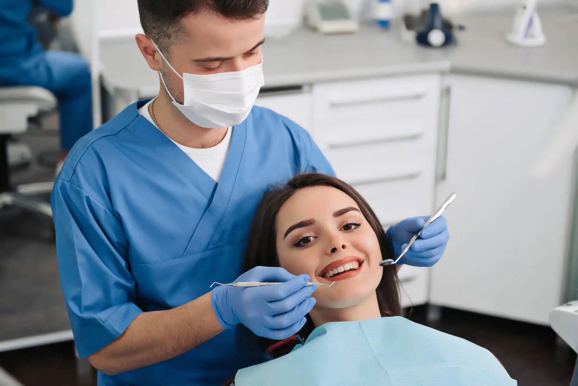 Woman asking for snore guard from dentist