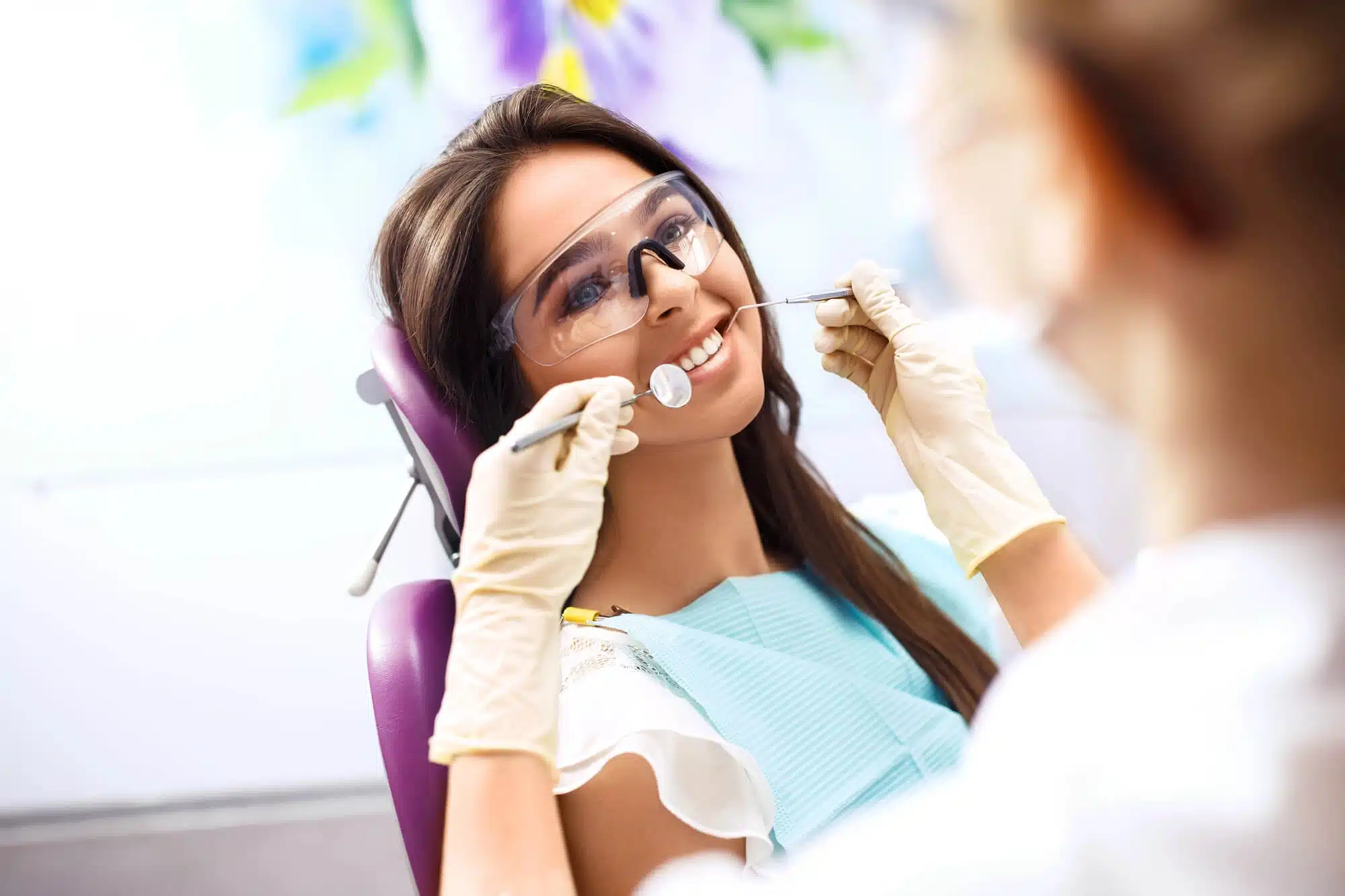 Girl smiling at dentist North Raleigh